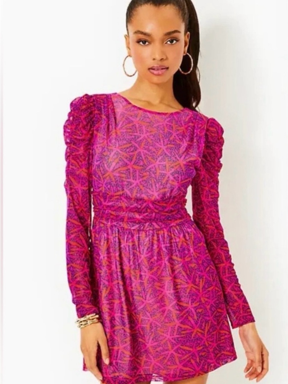 NWT Lilly Pulitzer Long Sleeve Presley Romper Mini Dress Sz L